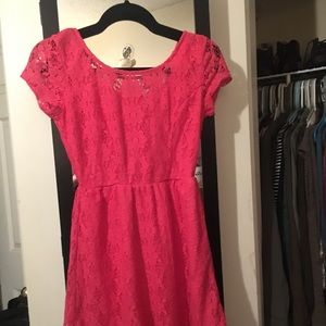 Pink lace dress